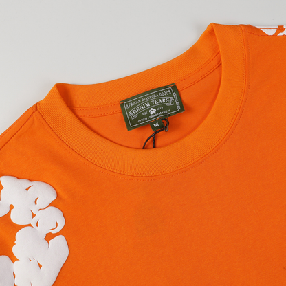 Ensemble short en denim orange