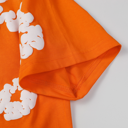 Ensemble short en denim orange