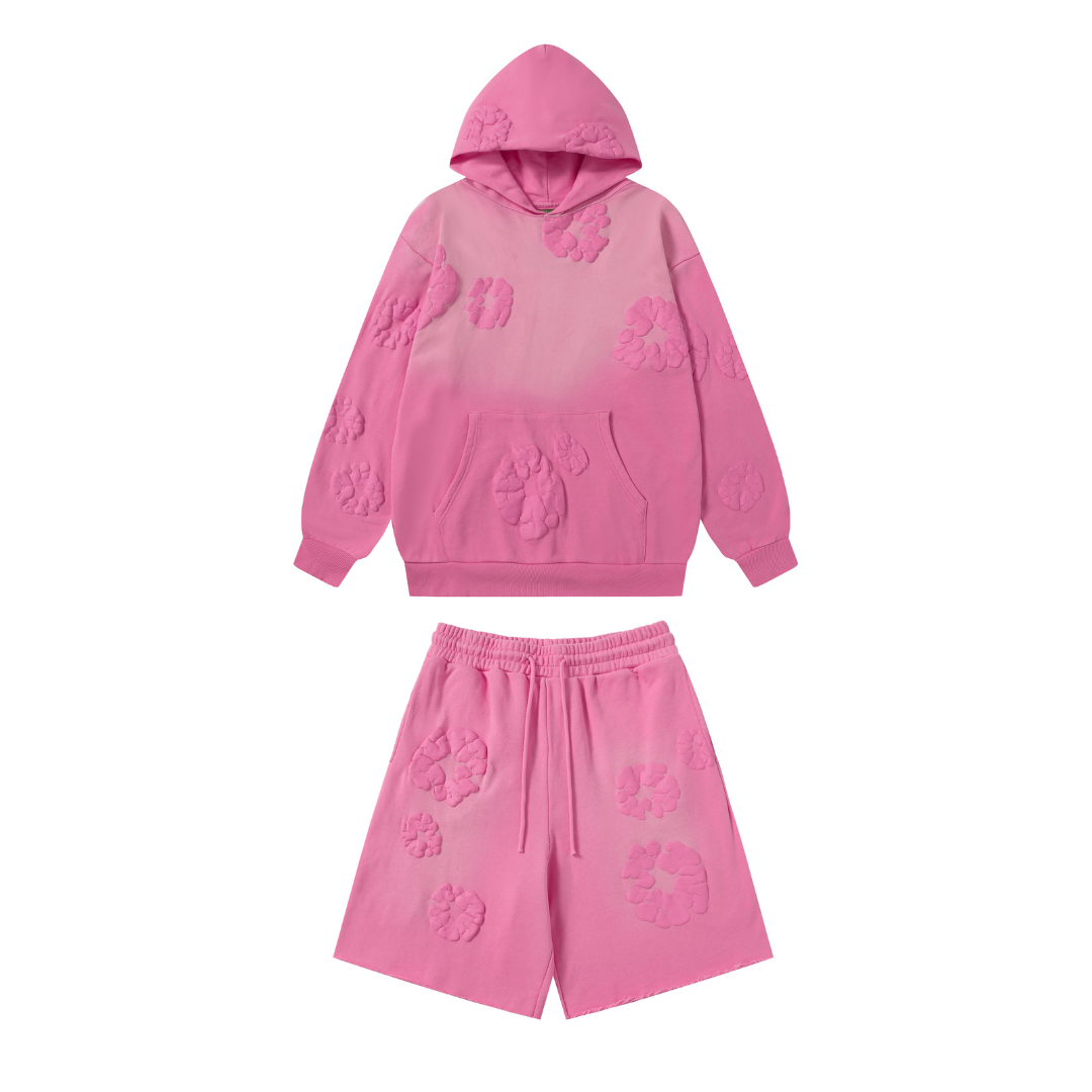 Ensemble en denim rose vif