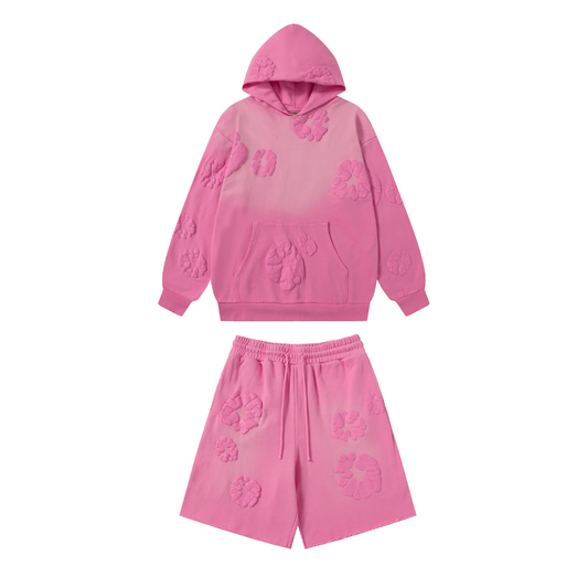 Ensemble en denim rose vif