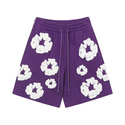 Ensemble short en denim violet