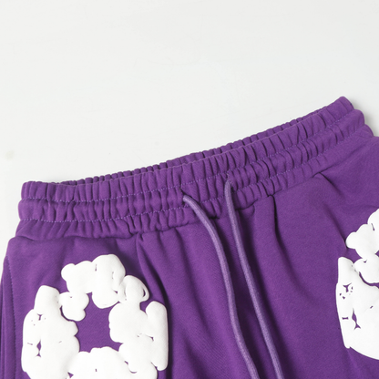Ensemble short en denim violet