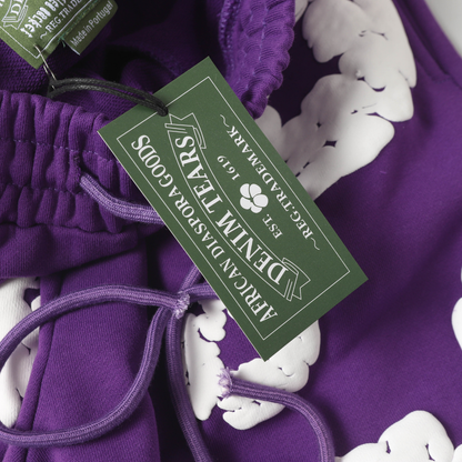 Ensemble short en denim violet