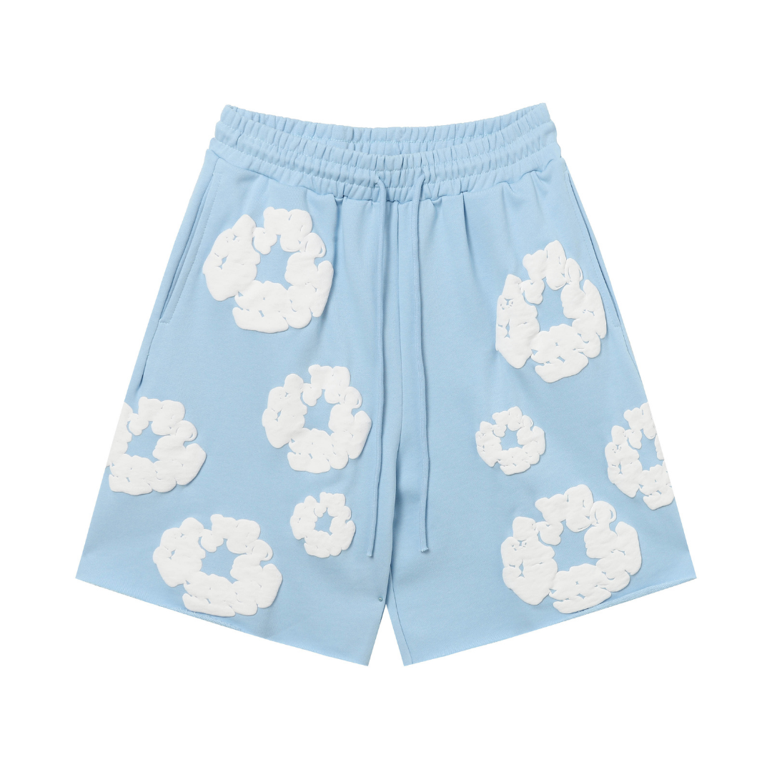 Ensemble short en denim bleu ciel