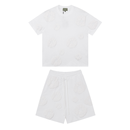Ensemble short en denim TRS Triple blanc