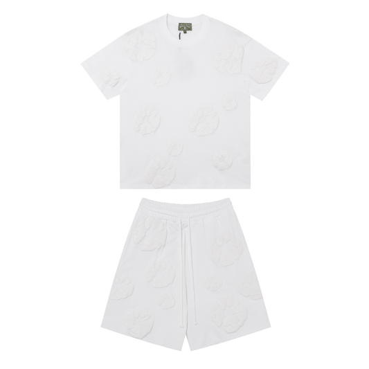 Ensemble short en denim TRS Triple blanc