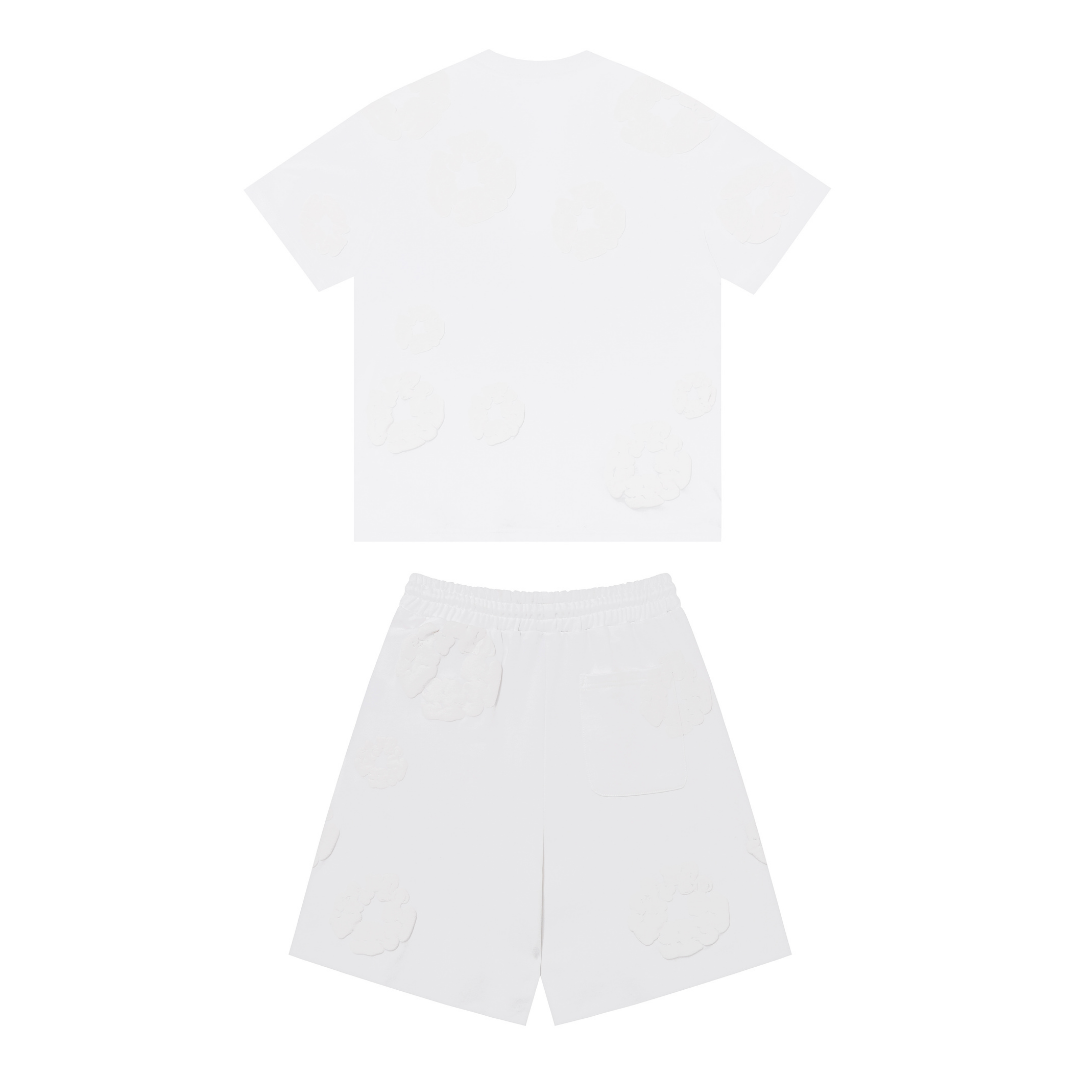 Ensemble short en denim TRS Triple blanc
