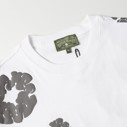 Ensemble short en denim blanc et gris