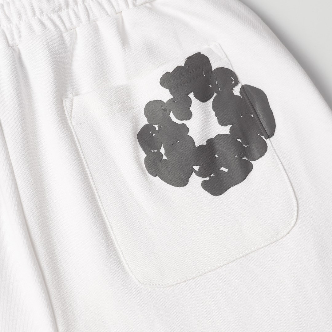 Ensemble short en denim blanc et gris