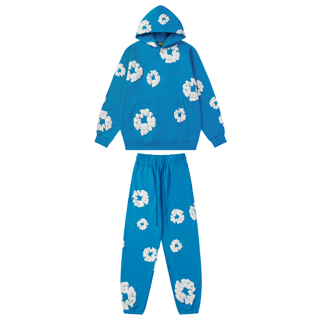 Survêtement en denim bleu éclatant