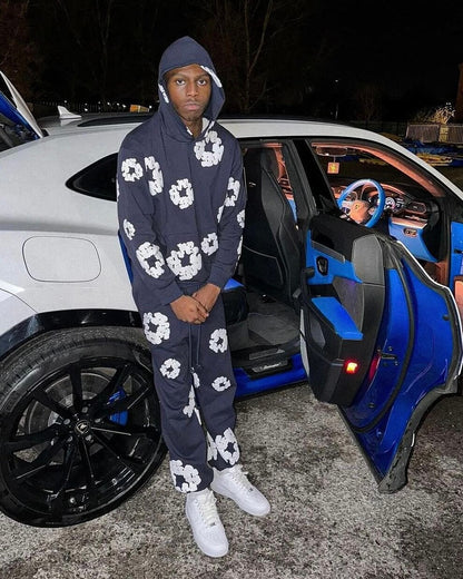 Survêtement en denim bleu marine