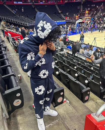 Survêtement en denim bleu marine