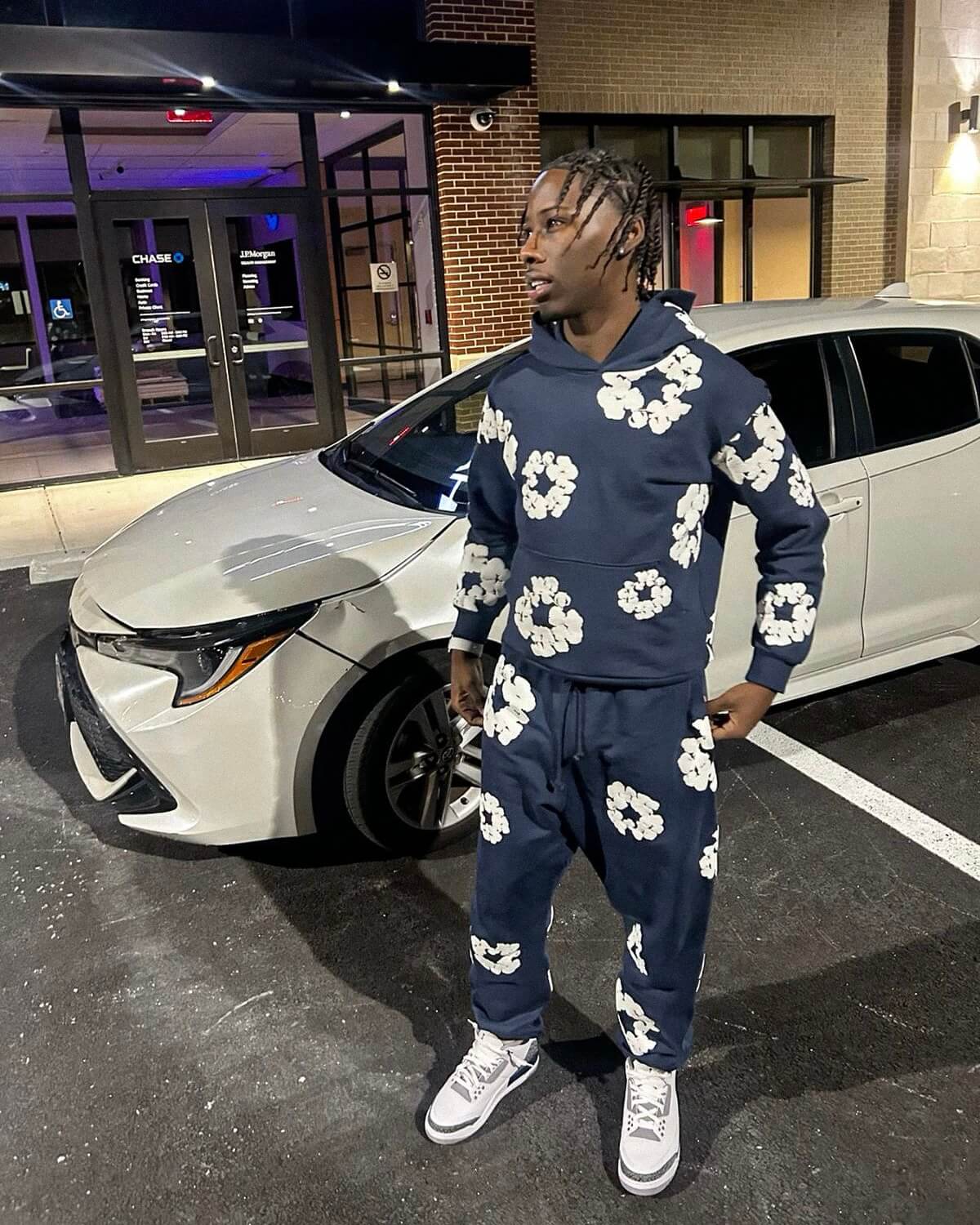 Survêtement en denim bleu marine