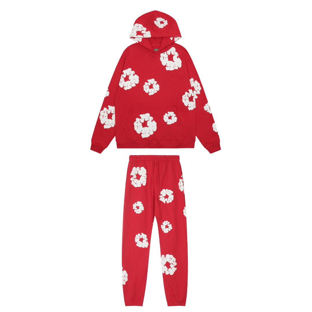 Survêtement en denim rouge