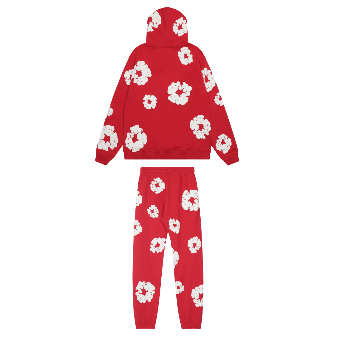 Survêtement en denim rouge