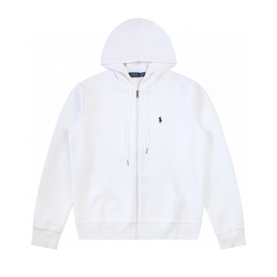 Sweat à capuche zippé Polo blanc