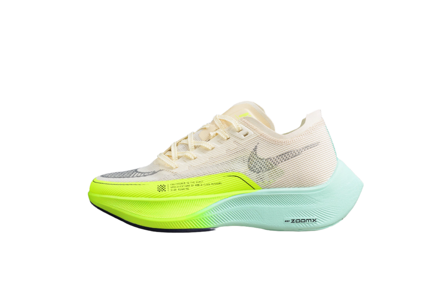 ZoomX Vaporfly NEXT% 2 Crème, Vert néon et Turquoise 